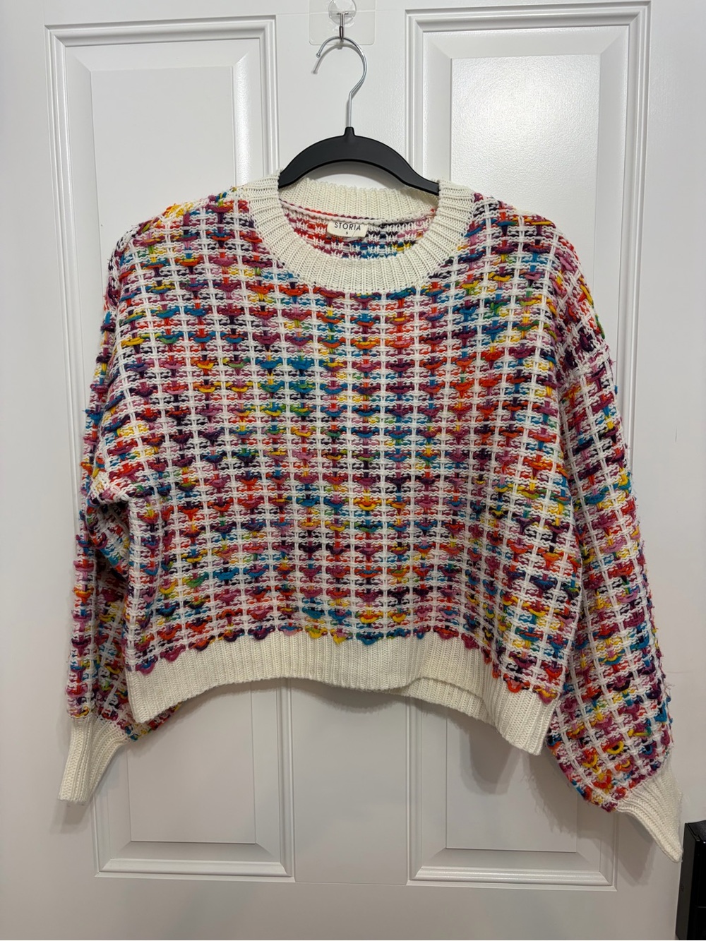 Storia NWOT Candy-Colored Space Dyed Cropped Knit Pullover Sweater - Small